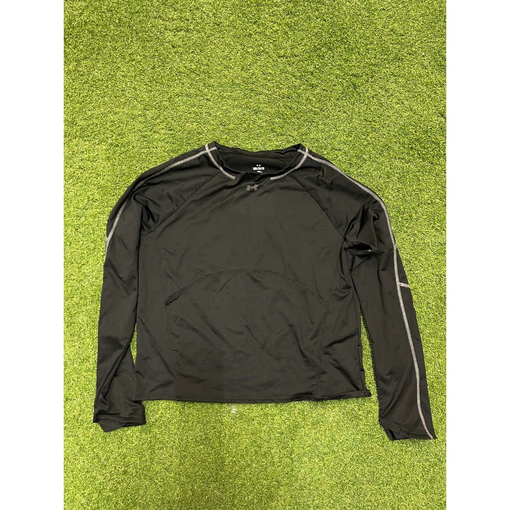 Under Armour Shirt Women Medium Black Fitted Train Cold Weather Crew Performance